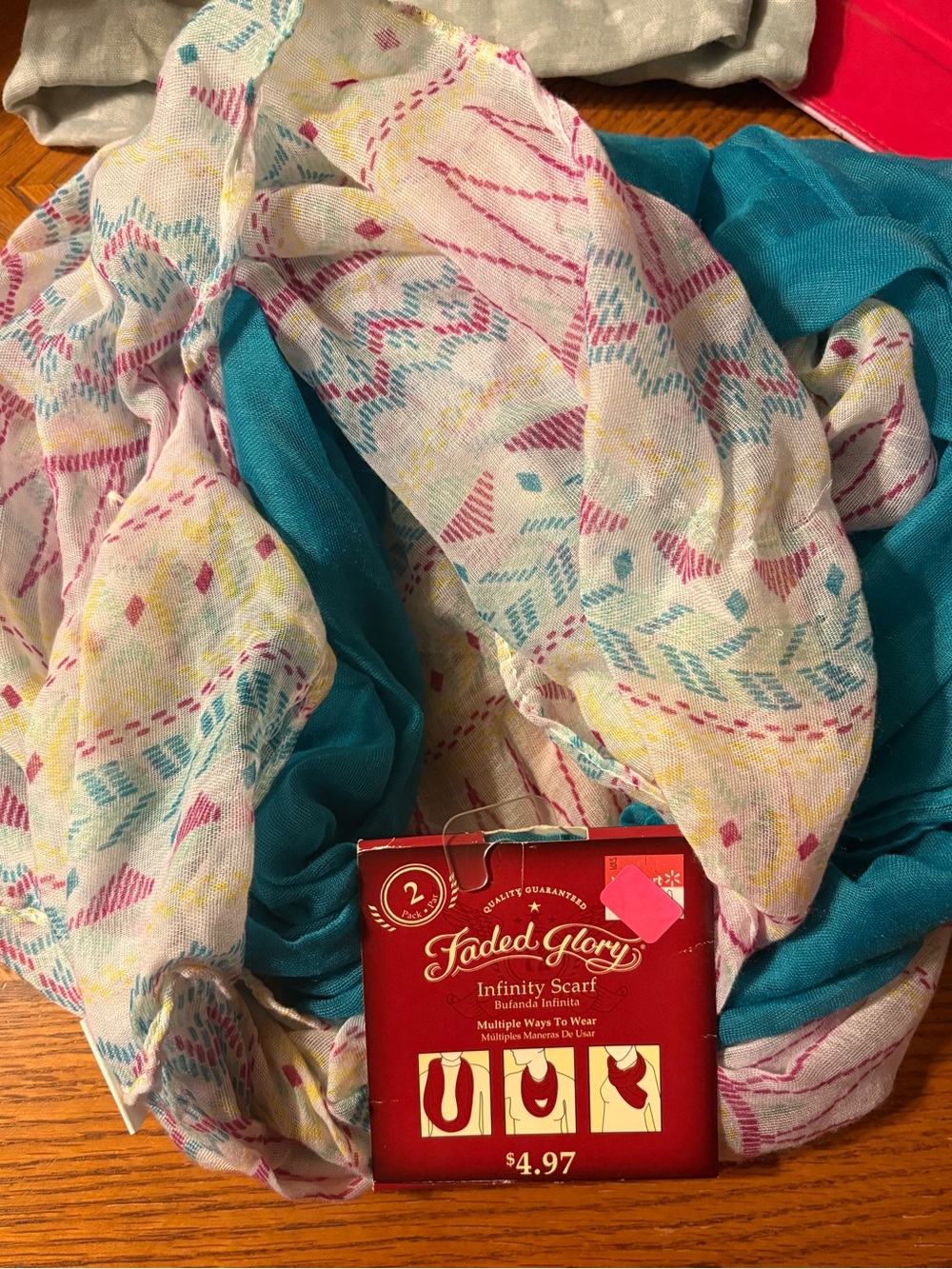LOT of Infinity regular Scarf multiple scarves pink blue green red black NWT/EUC